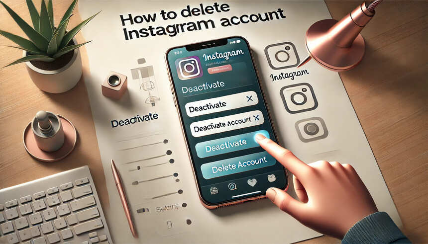 Human Finger taping on Deactivate Instagram account